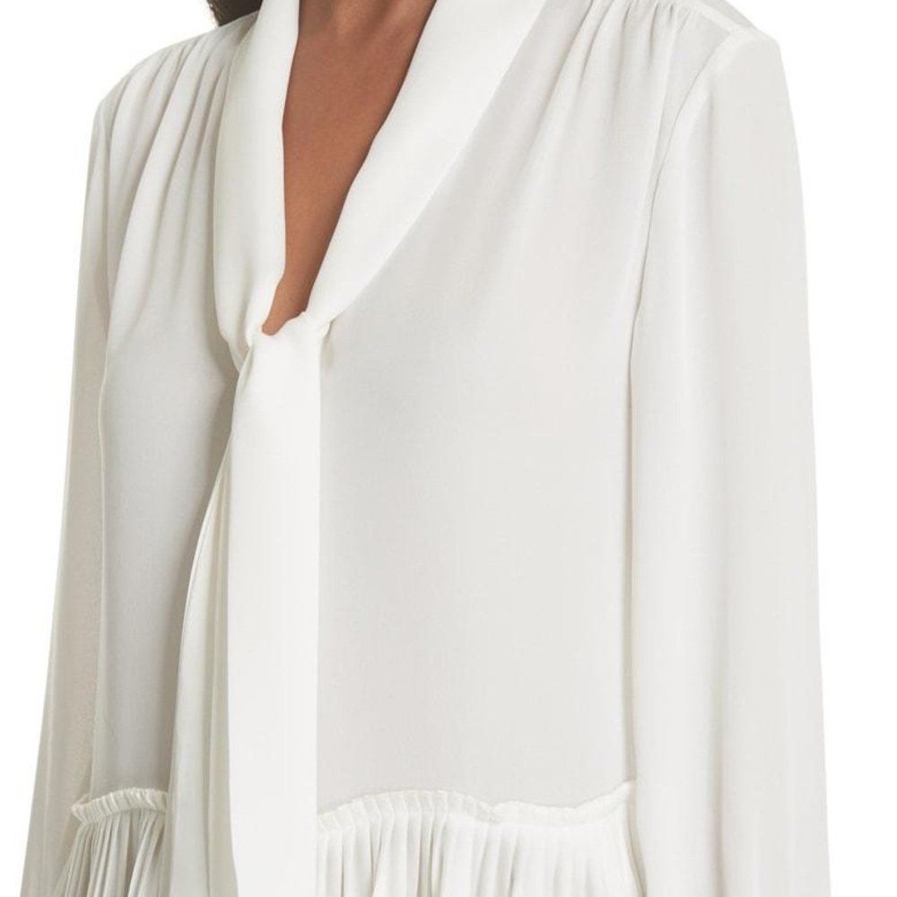 FRAME white pleated blouse